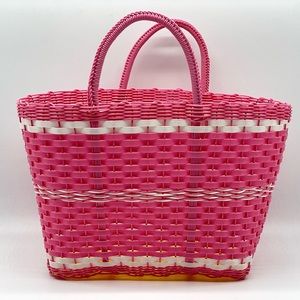 Mexican Woven Reusable Groceries Tote Bag - Pink